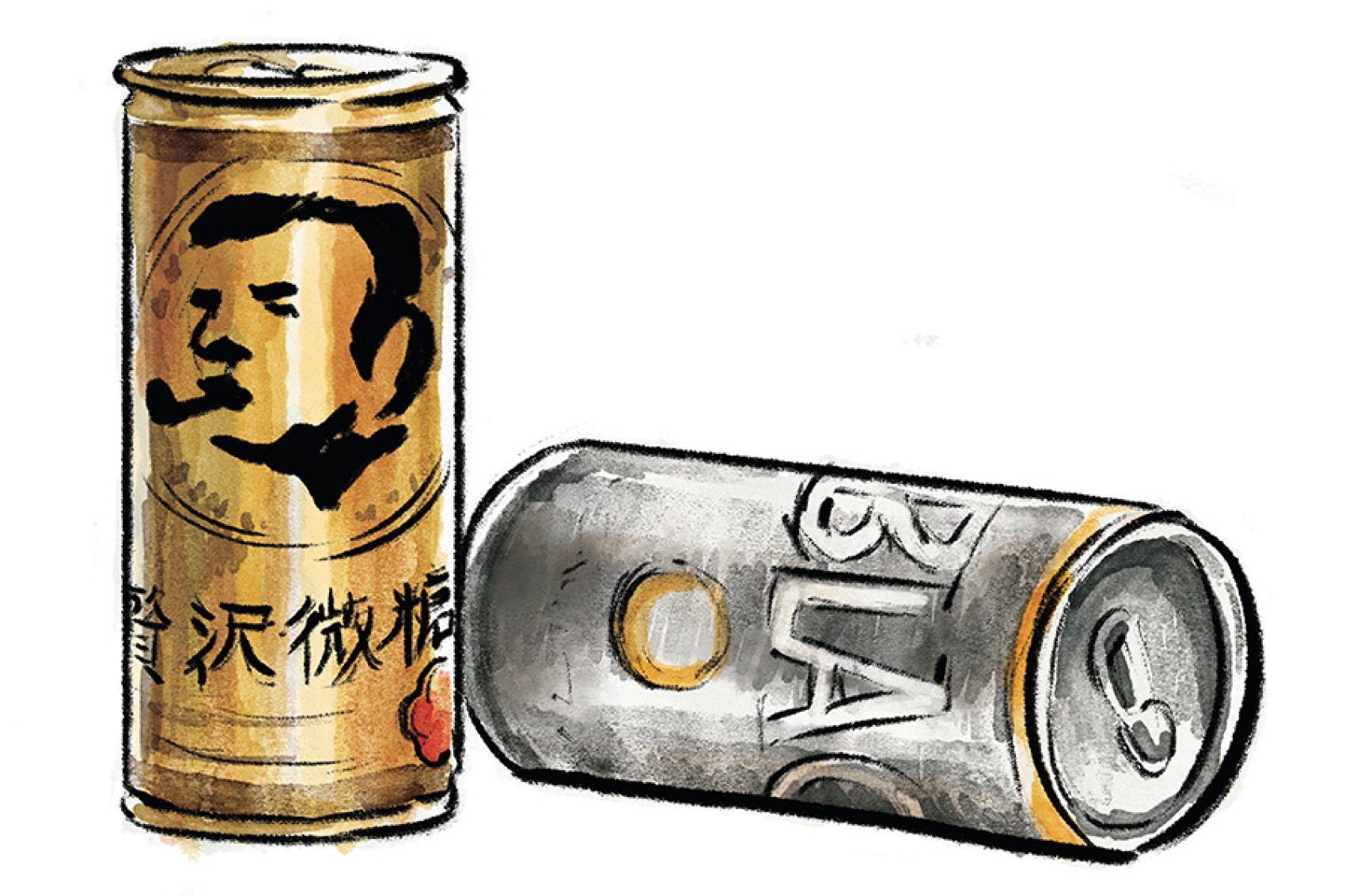 Japanese canned coffee illustration