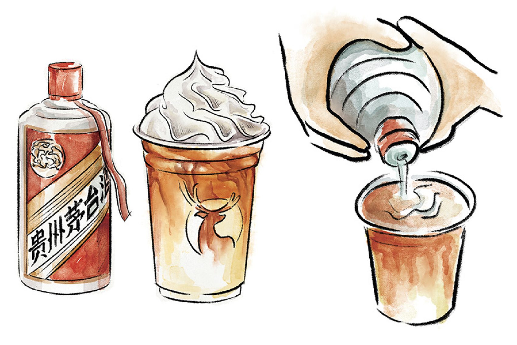Moutai Latte illustration