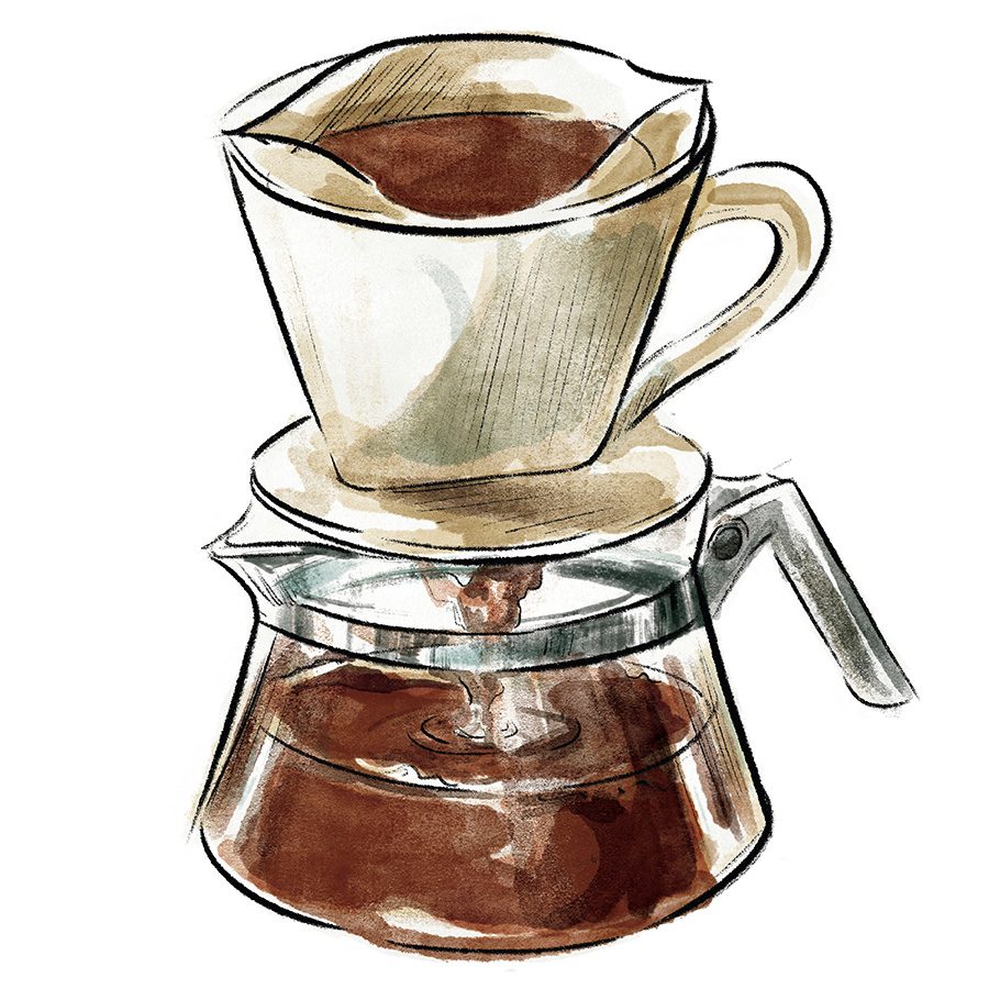 Japanese pour over illustration