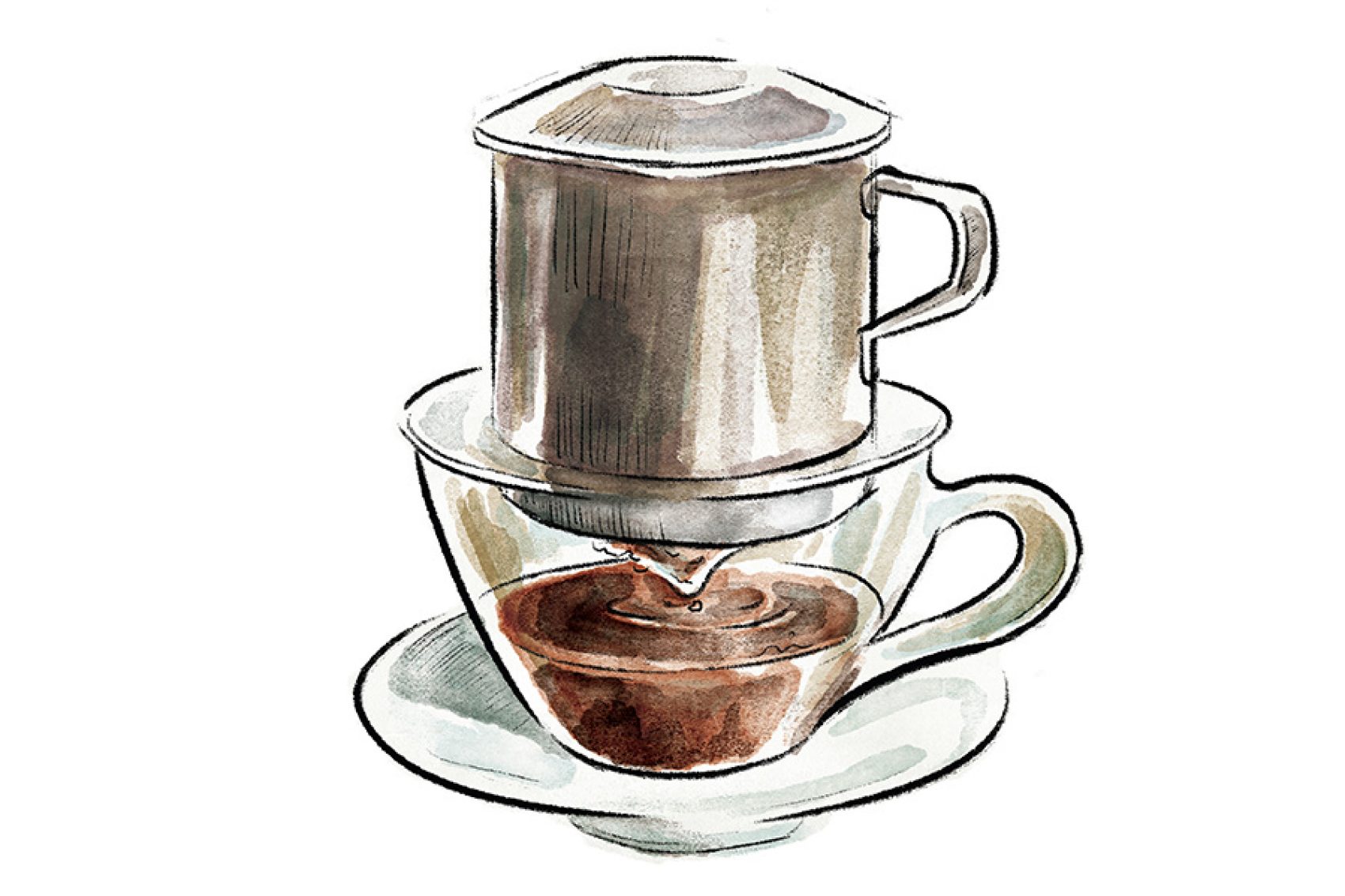 Vietnamese drip coffee illustration