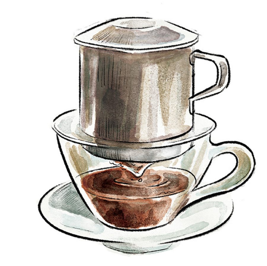 Vietnamese drip coffee illustration