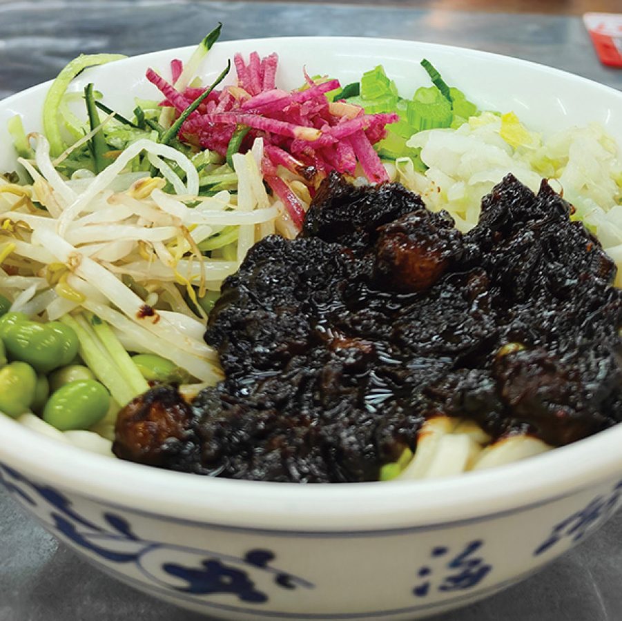Bowl of hand pulled noodles at Haiwanju
