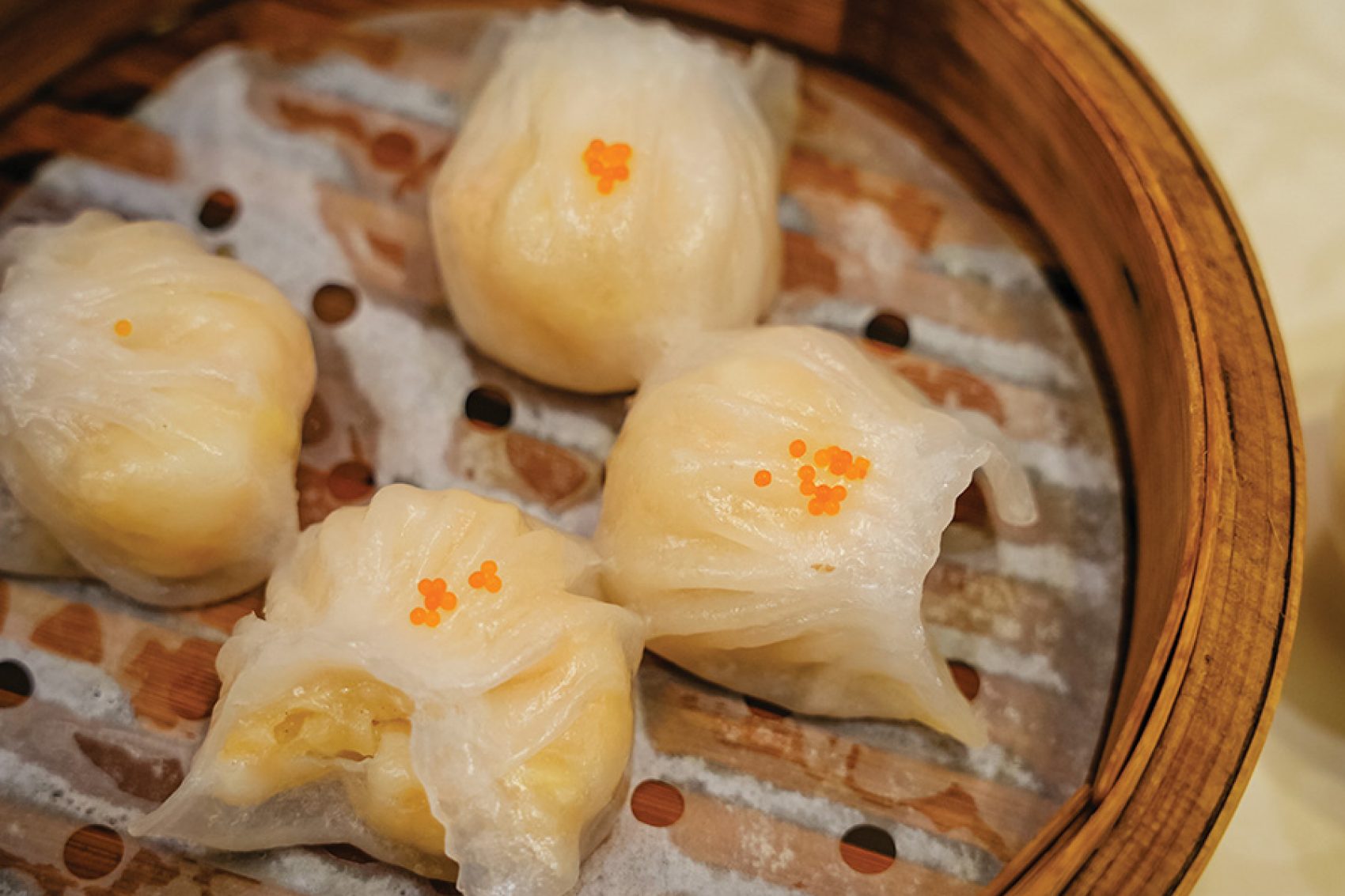 Shrimp dumplings (har gow) at Nan Yuan