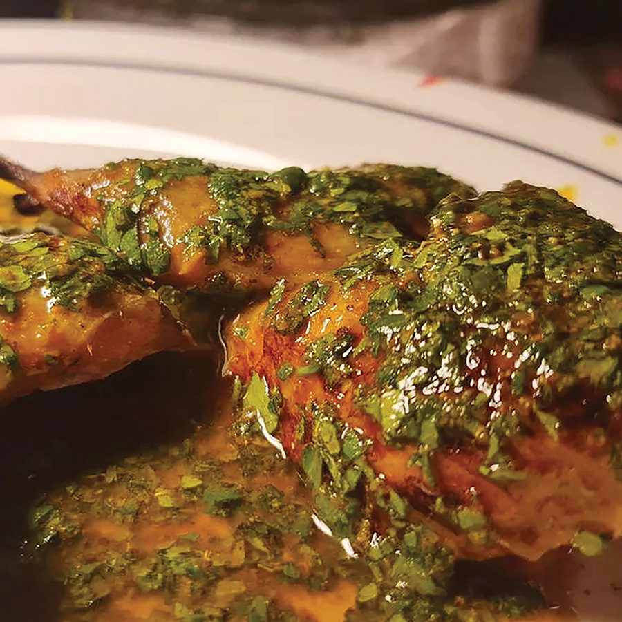 A dish prepared by the chef of ULTRAMARINOS MARÍN.