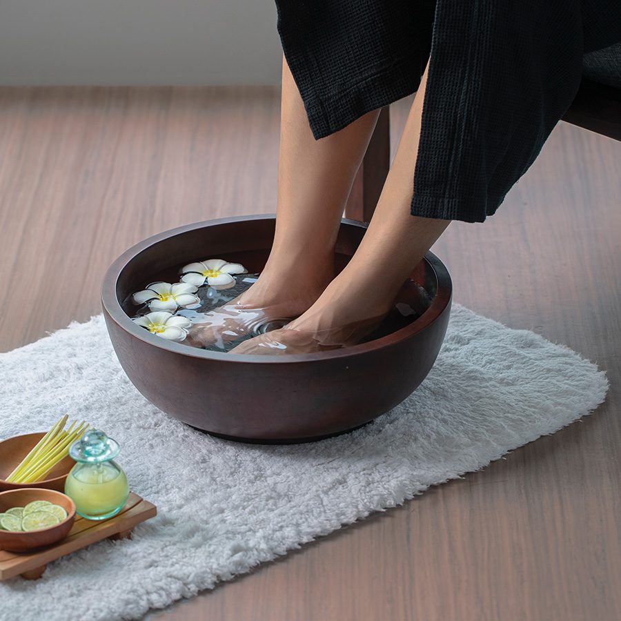 Enjoy a foot bath at the Alila SCBD Spa