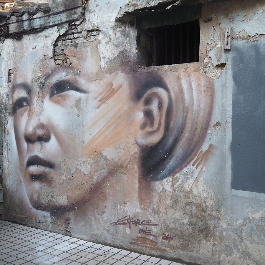 Wall art of a lady's face