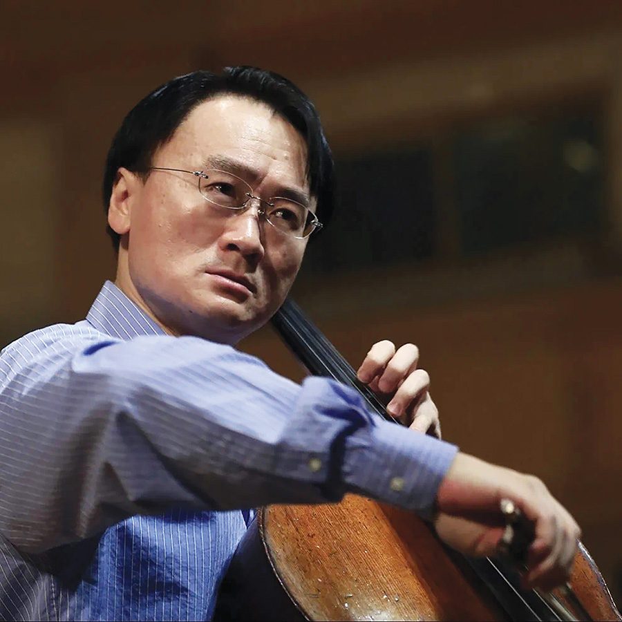 Portrait of Chinese cellist Wang Jian