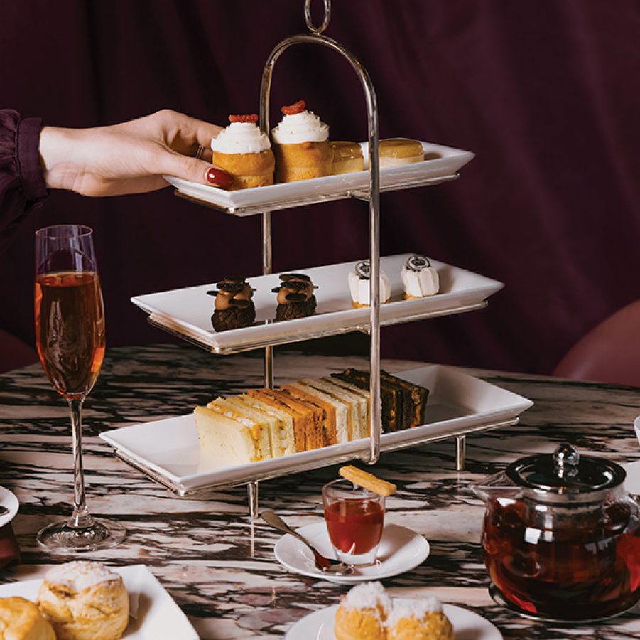 The Upper House's Salisterra's dessert tray with London's Hotel Café Royal