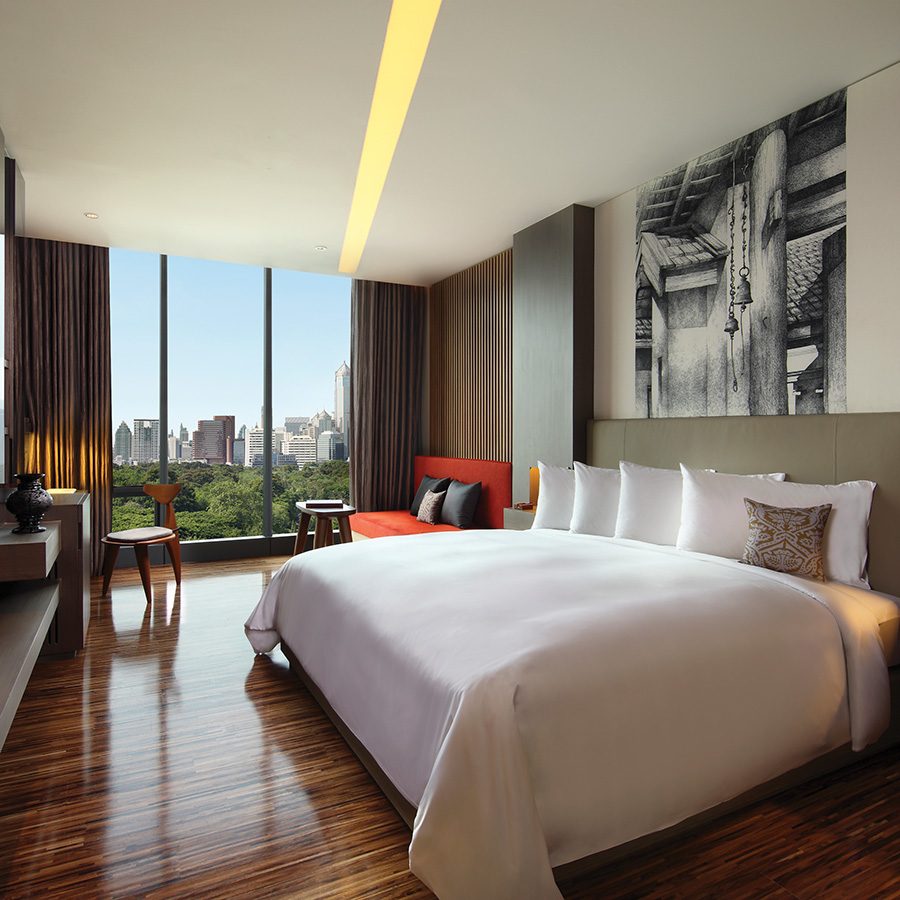 A photo of a bedroom at SO/ Bangkok hotel