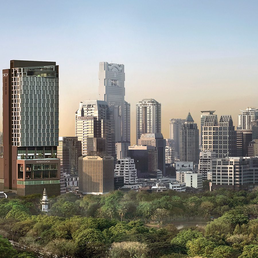 A view of SO/ Bangkok and its surrounding landmarks