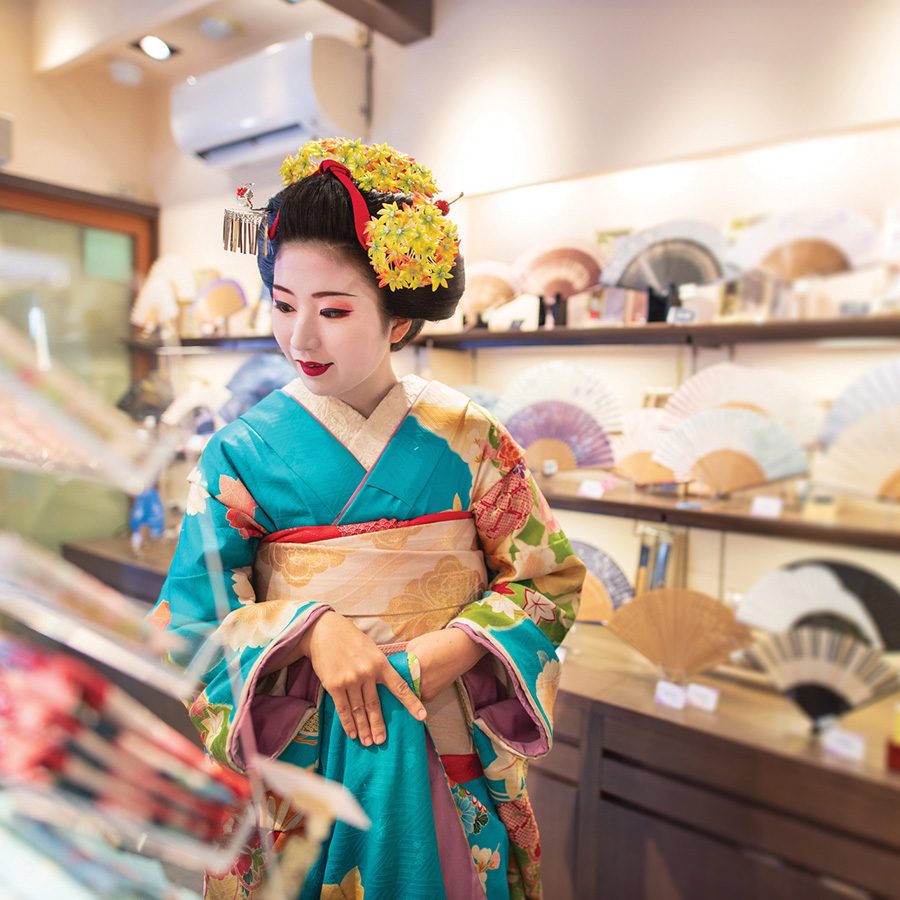 Lady looking at crafting products