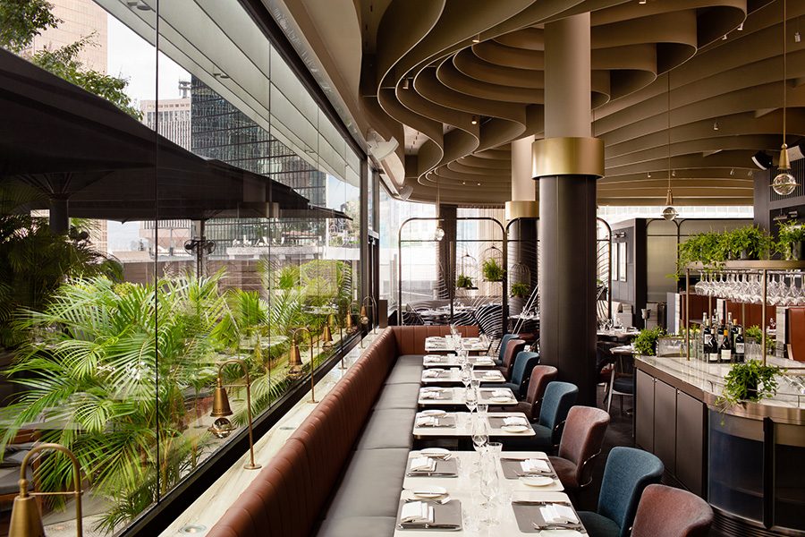 An interior view photo of restaurant at the Upper House