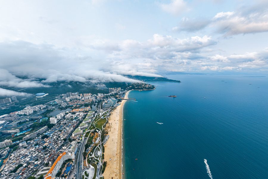 Aerial views of Dameisha seaside town