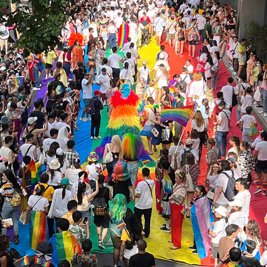 LGBTQ+ crowd celebrate pride parade in Bangkok, Thailand