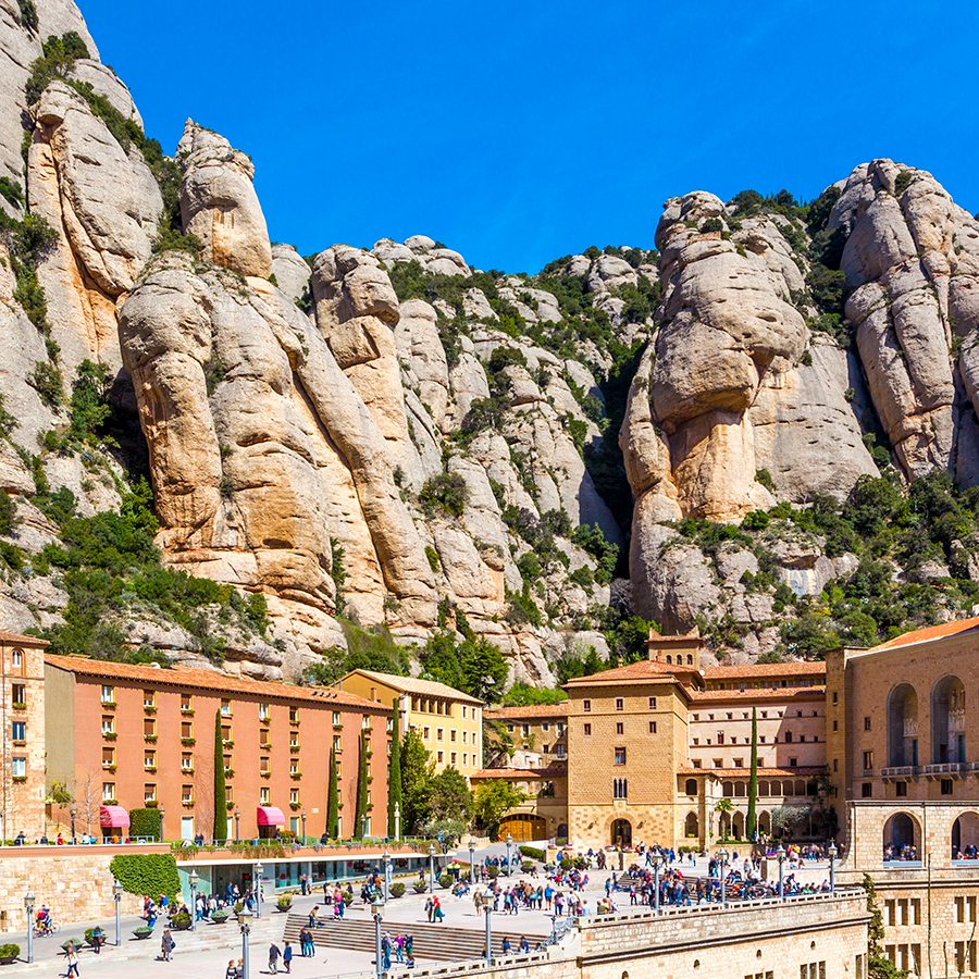 Top view of Santa Maria de Montserrat Abbey