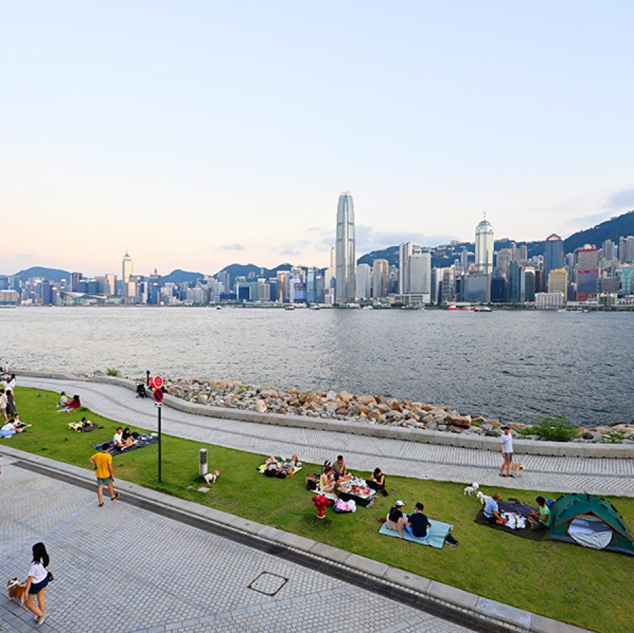 Wide shot of West Kowloon Art Park
