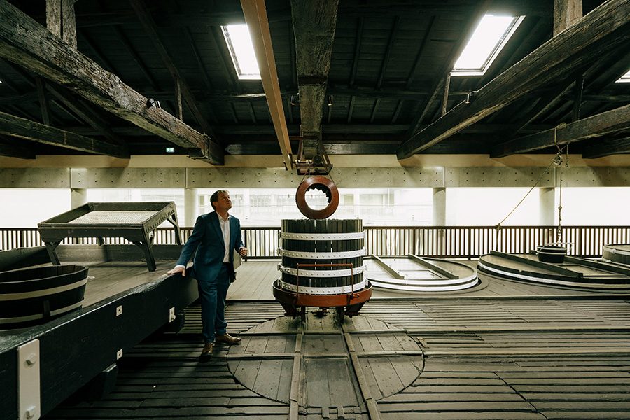 A man in the factory at Château Lynch Bages