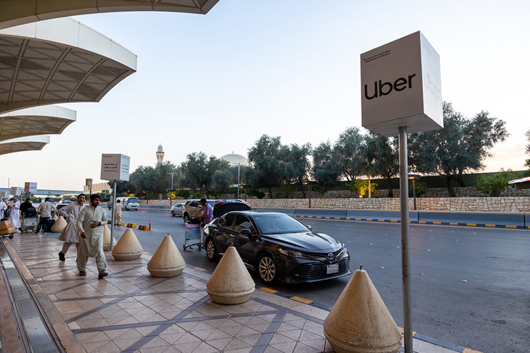 A phot of Uber pickup area at King Khalid International Airport