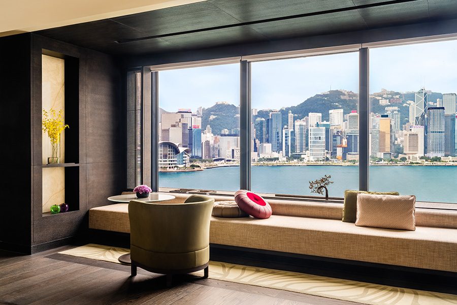 View of the Victoria Harbour from a room at Regent Hong Kong