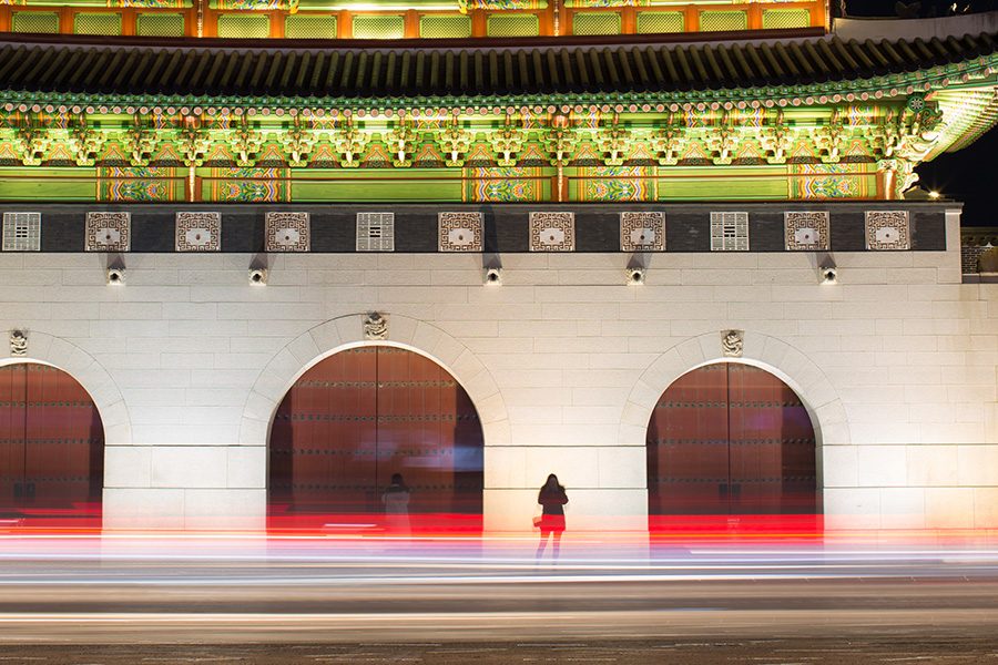 Night view of old building in Seoul