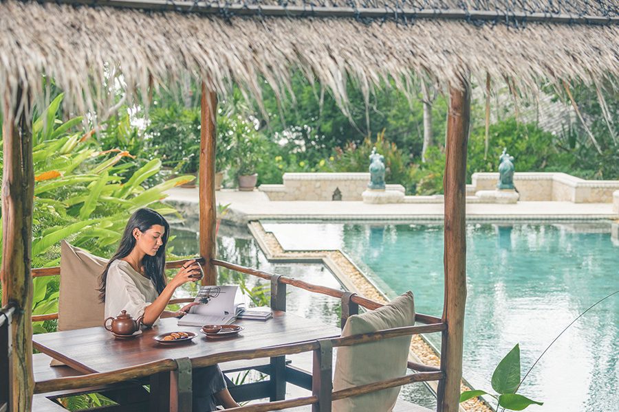 Pool side tavern in Kamalaya Koh Samui