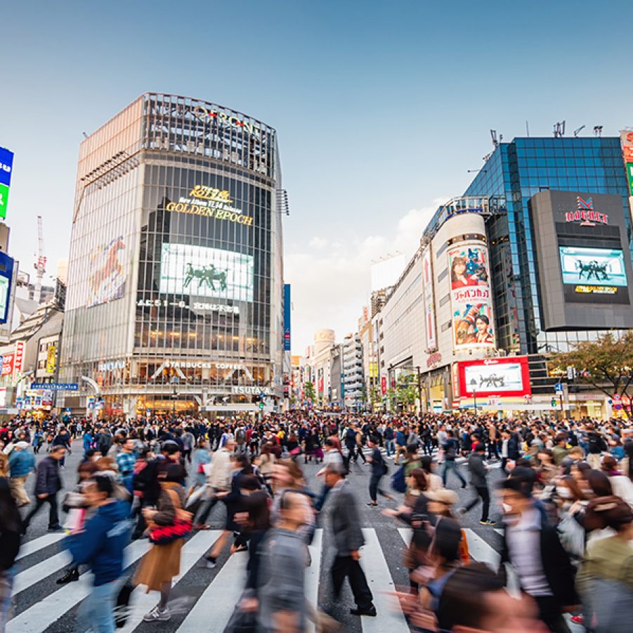 Crowded crossing in Tokyo
