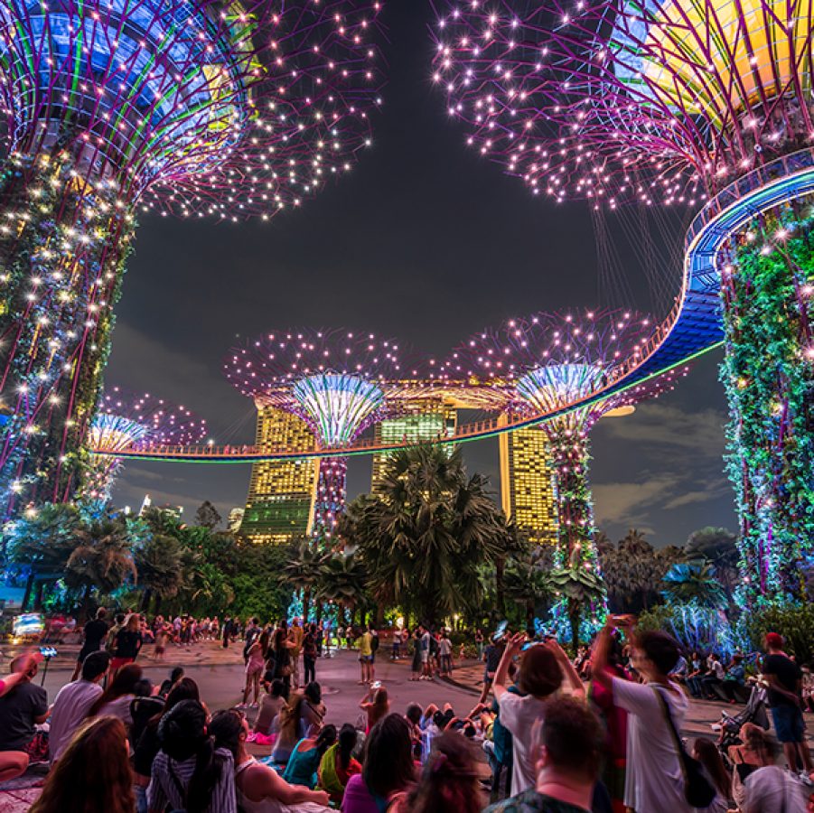 Light show of Gardens by the Bay, Singapore