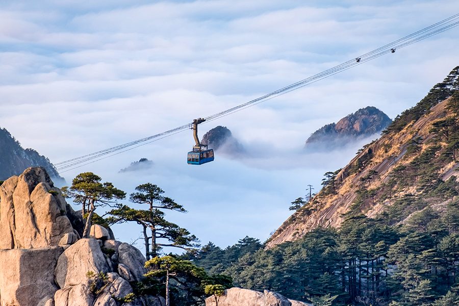 Zipline in Huangshan, Chinese Mainland 