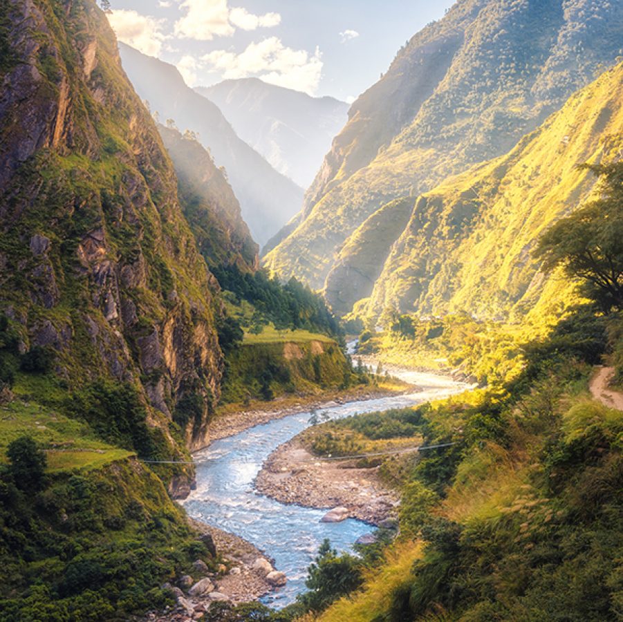 Valley in The Himalayas, Nepal 