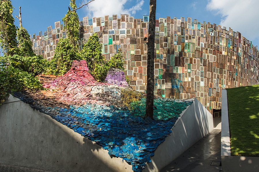 wall of colours in Potato Head Bali
