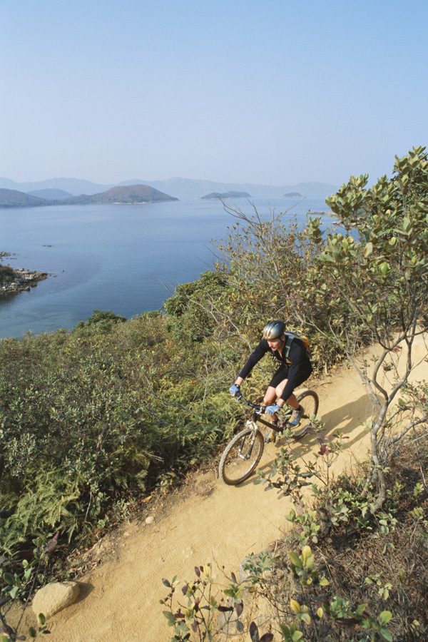 Man riding a mountain bike