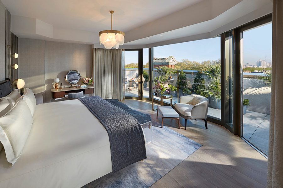 Bedroom view at Mandarin Oriental Hyde Park, London 