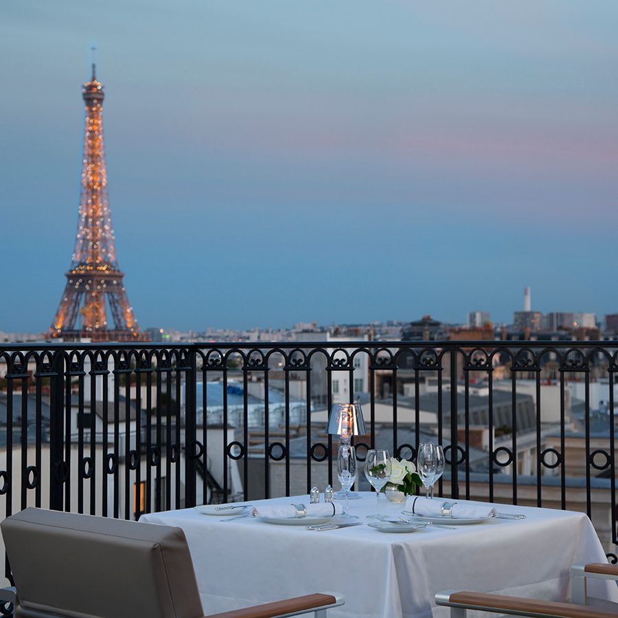 View of Eiffel tower from The Peninsula Paris 