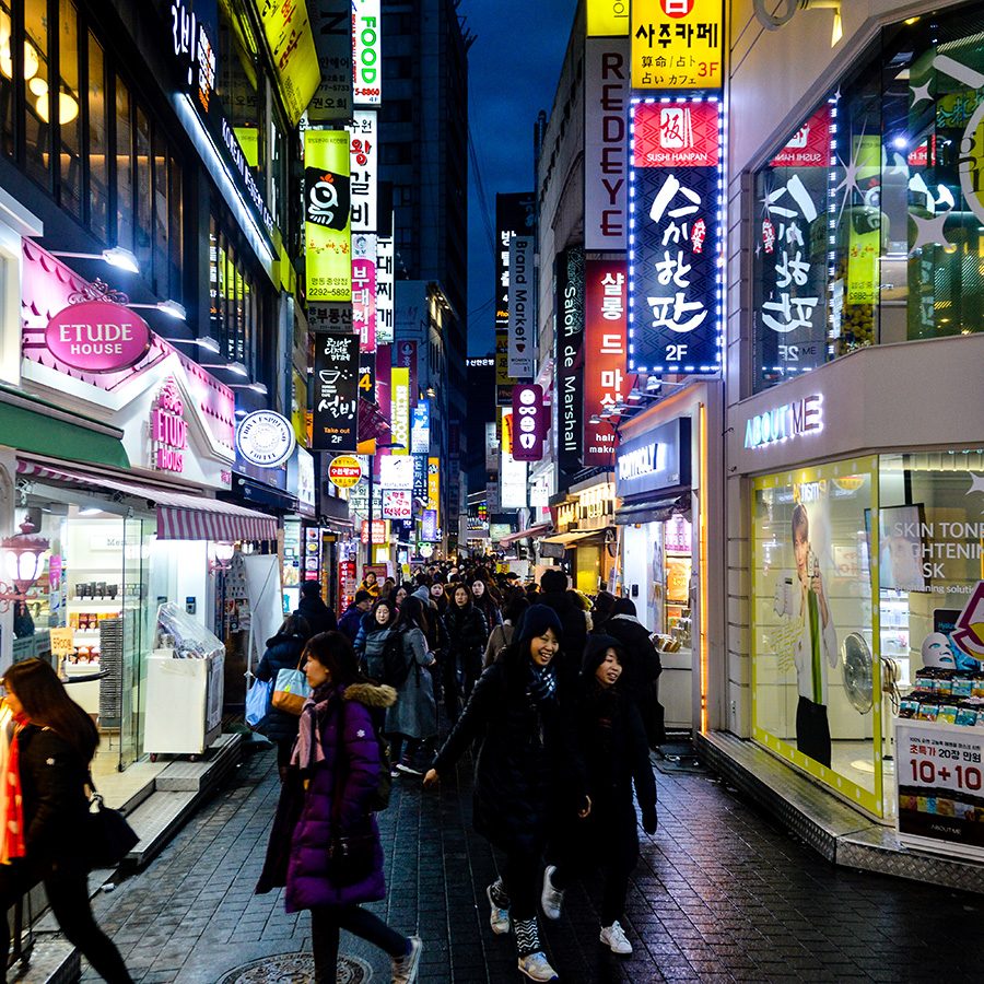 Night street view in Seoul