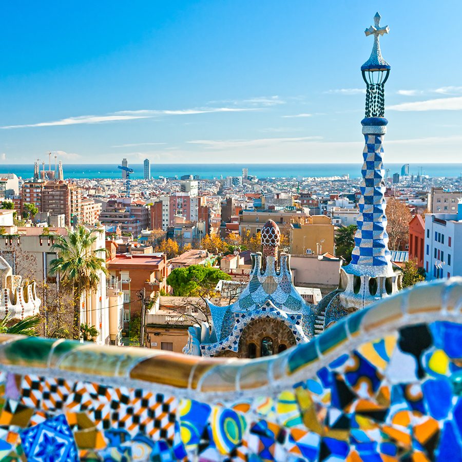 Colorful buildings in Barcelona 