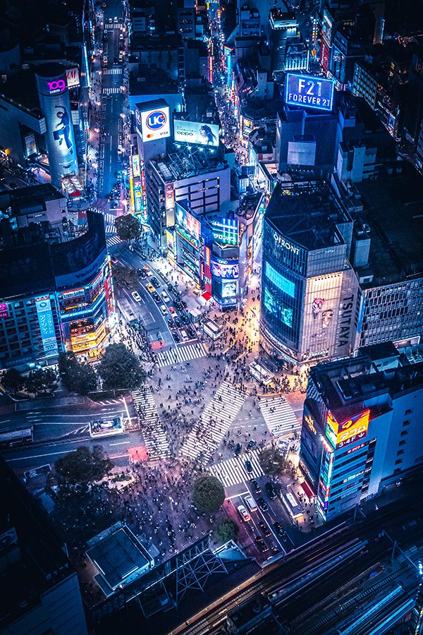 Night aerial view of Tokyo 