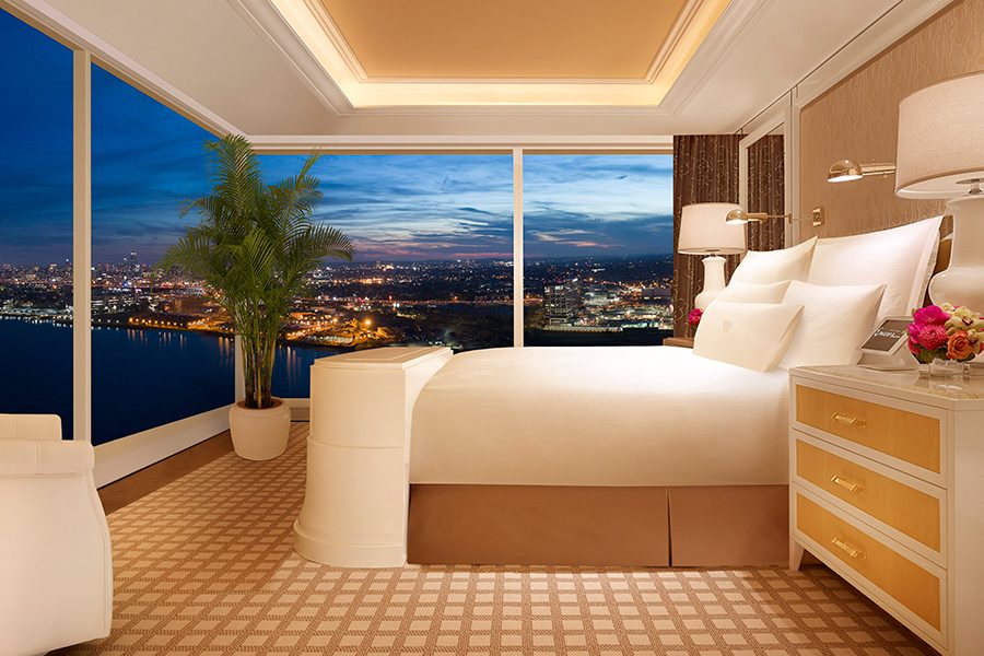 Hotel bedroom in Boston