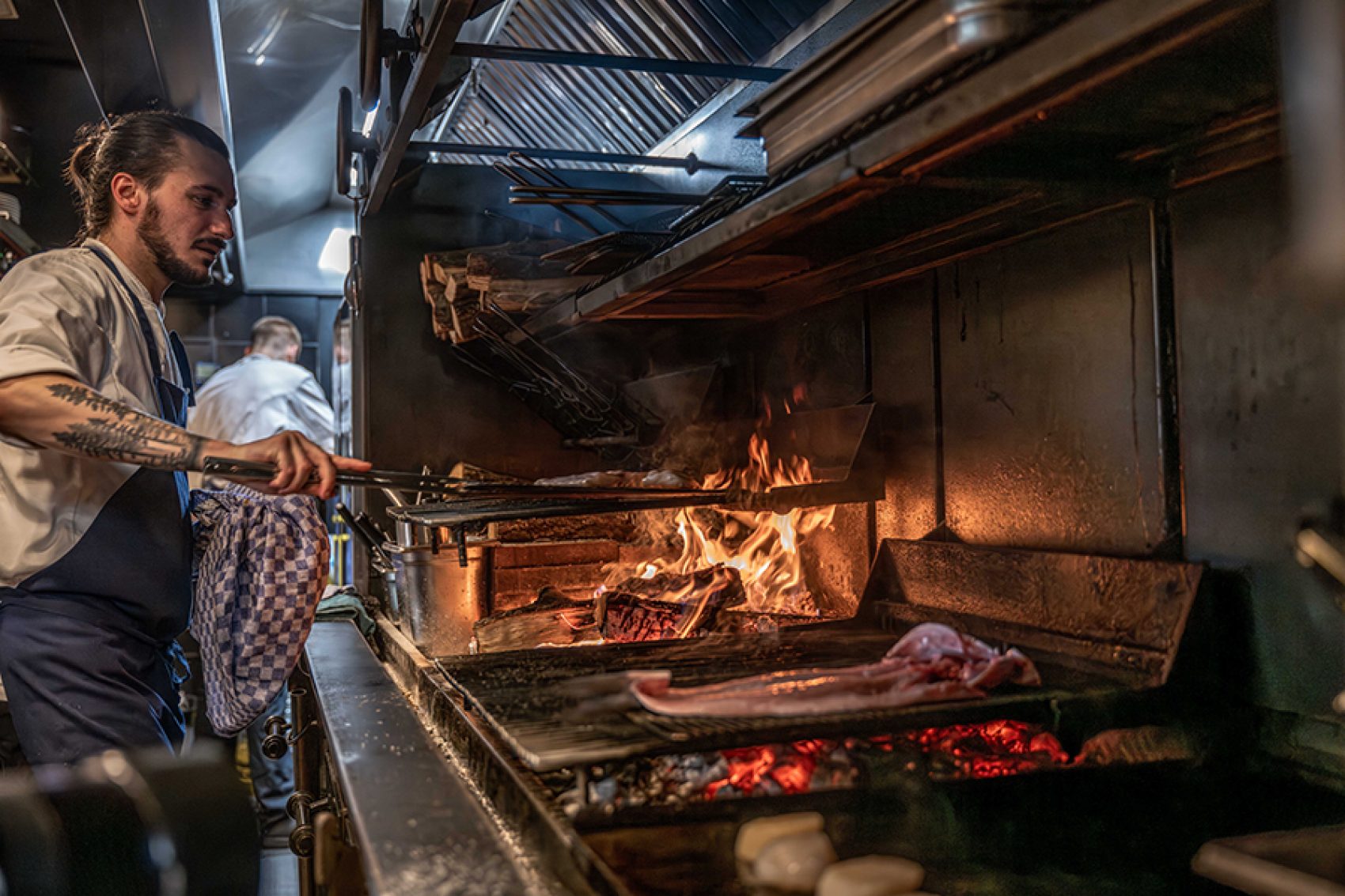 Chef in kitchen of Molino de Pez