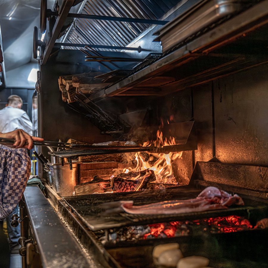 Chef in kitchen of Molino de Pez