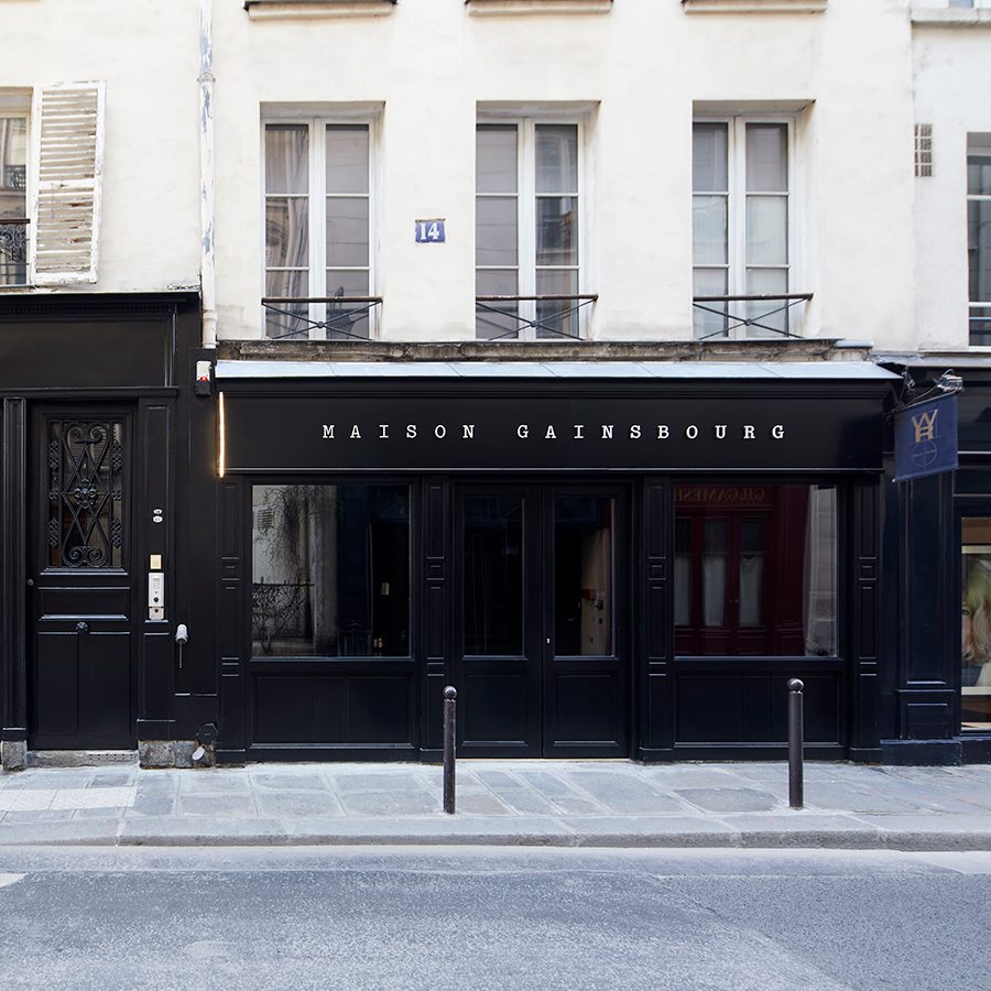 Maison Gainsbourg entrance painted in black
