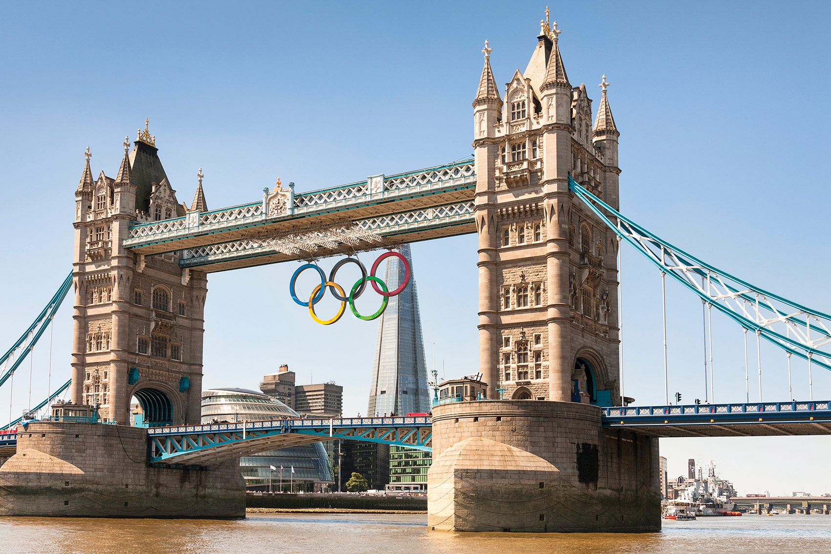 Olympic rings on London Bridge