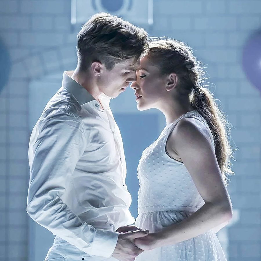 A man and a girl perform at the Bad Romance