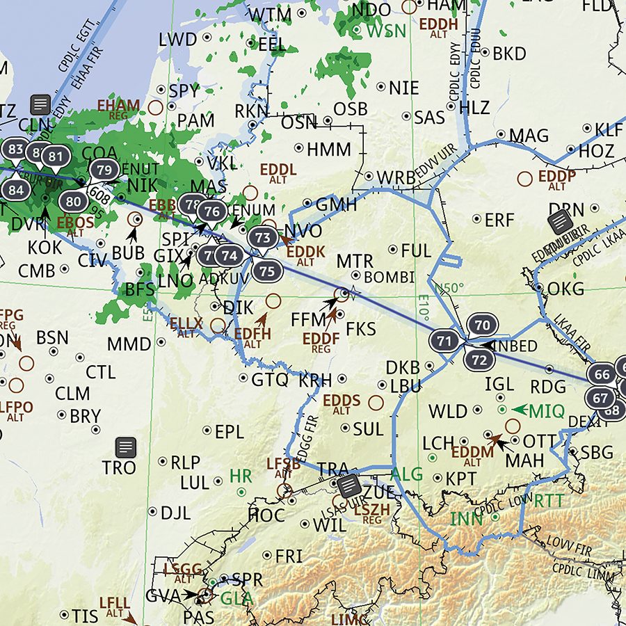 Diversion flight map