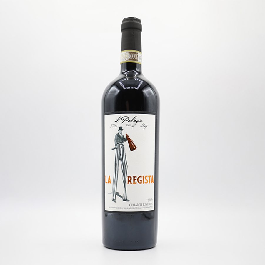 A bottle of Il Palagio La Regista 2019 Chianti Riserva red wine