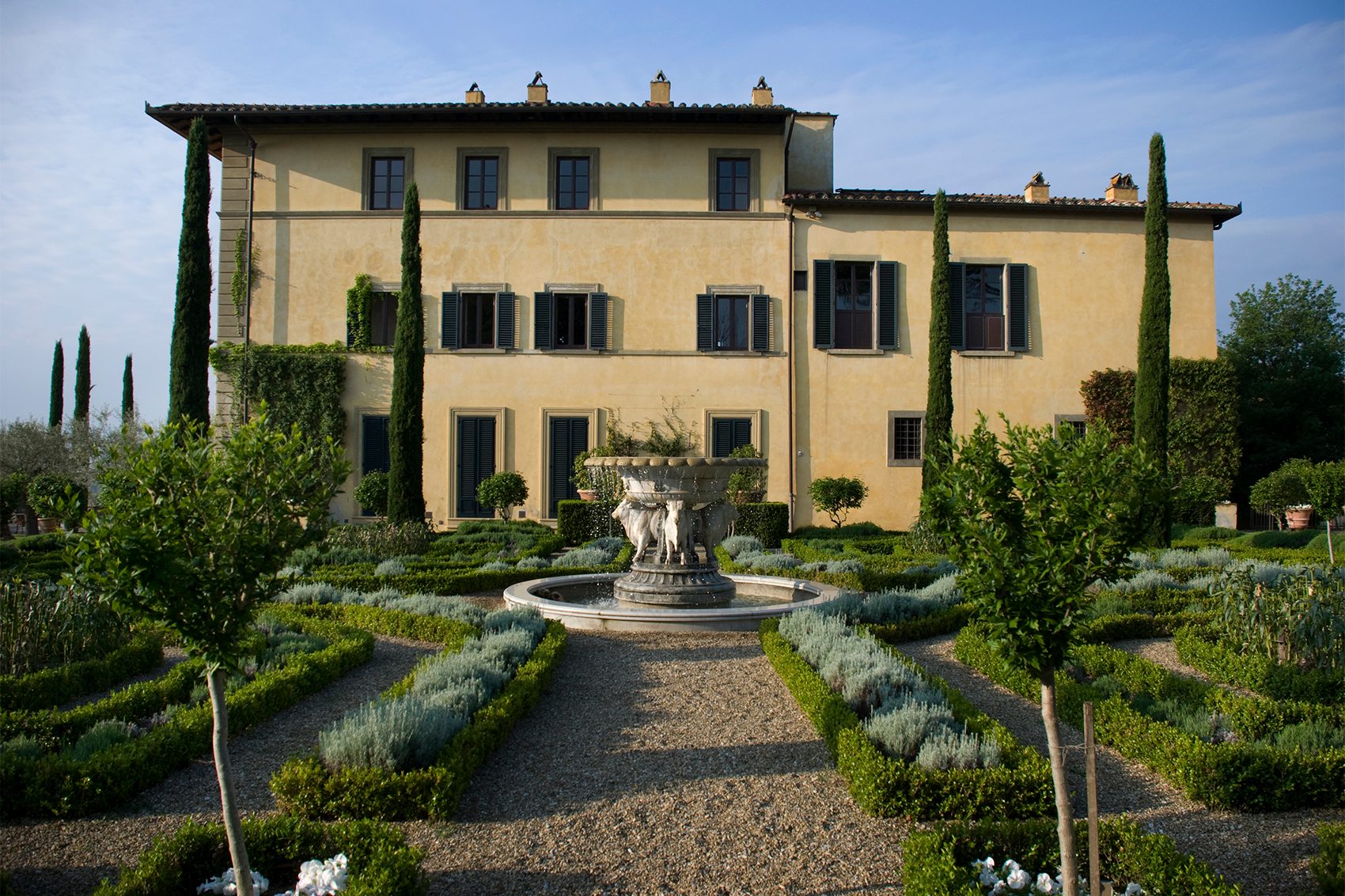 The view from outside Il Palagio winery, a vineyard owned by Sting and Trudie Styler''s winery