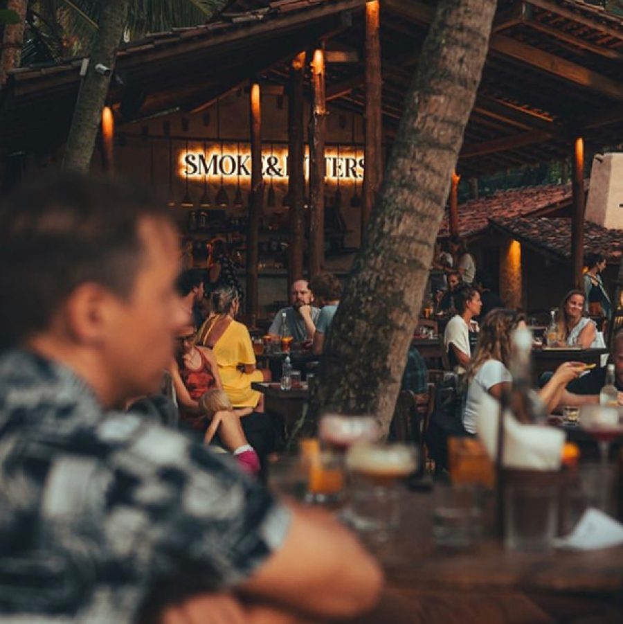People gathering at Smoke&Bitters