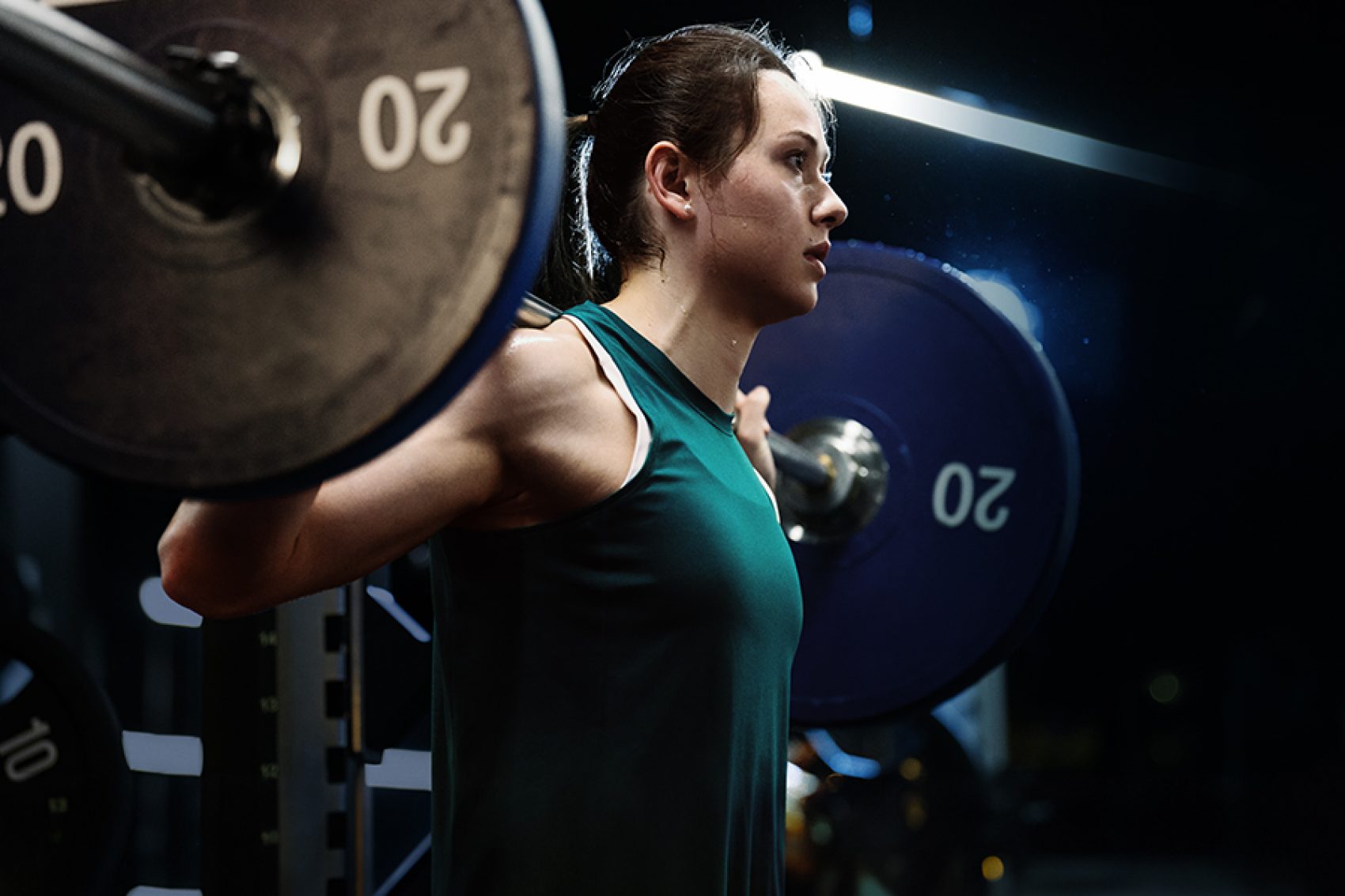 Soibhan is doing weightlifting.