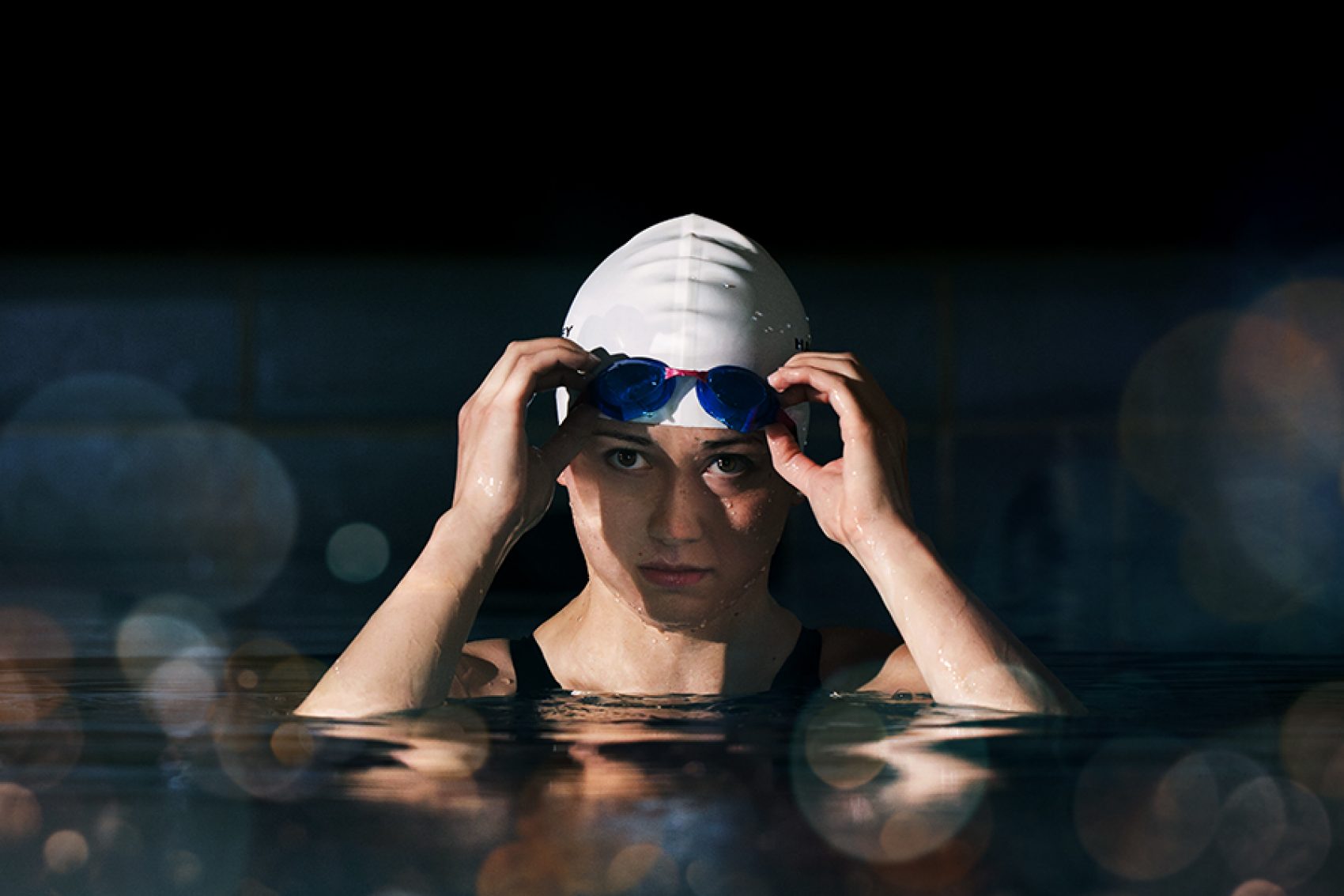 Soibhan is getting ready to swim