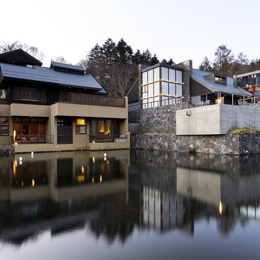 Exterior photos of Hoshinoya Karuizawa luxury Resort.