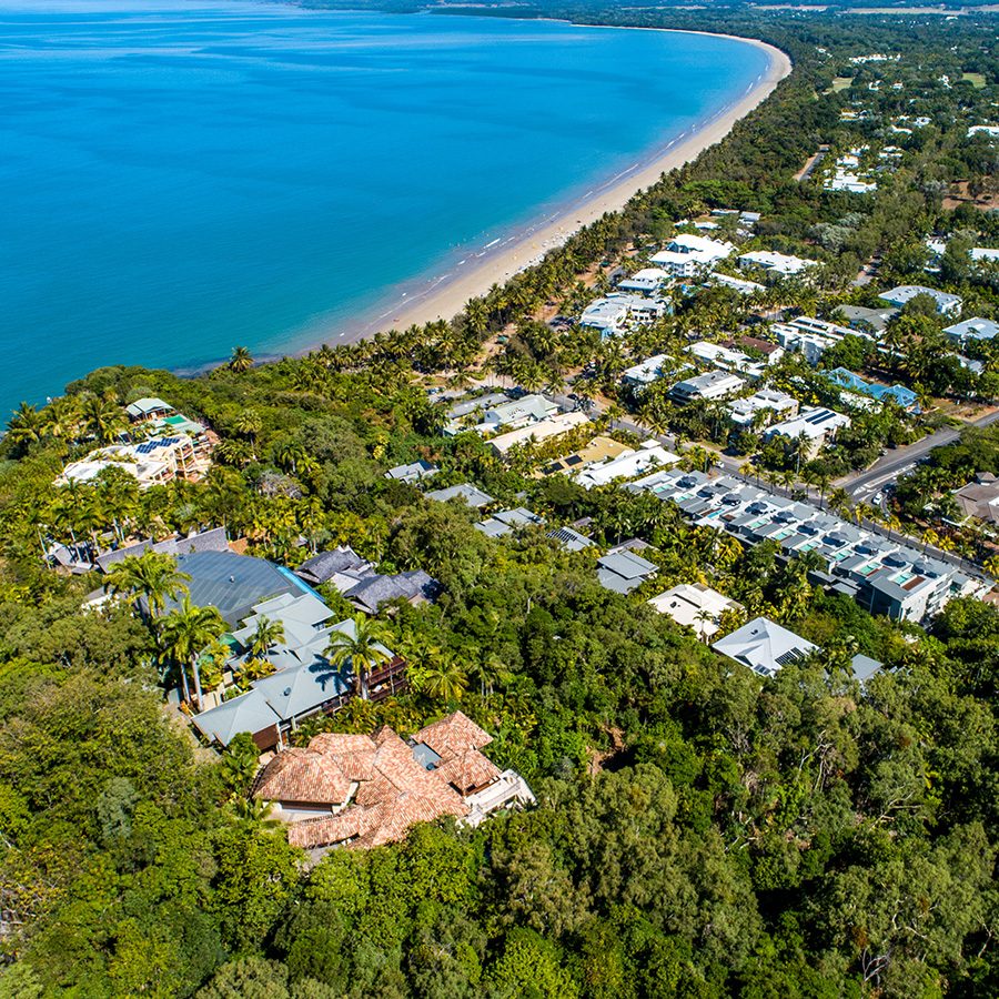 Aerial view of resort and luxury homes
